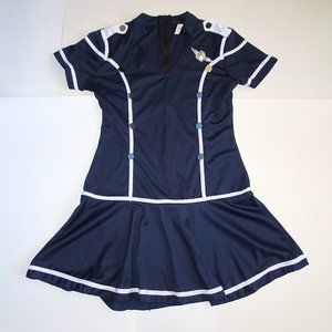 Flight Attendant Stewardess Drop Waist Navy Dress